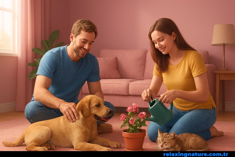 relaxing nature,The Healing Power of Flowers and Pets,flowers and pet,peace