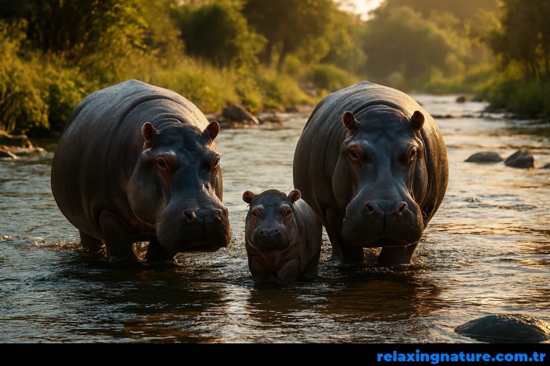 relaxing nature hippo,about hippo,relaxing nature,nature hippo,a hippo in the river,documentary